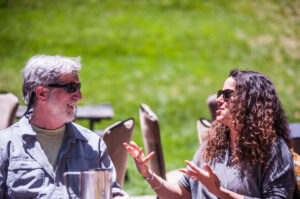 Robb Moss and Naziha Arebi at a lab © 2017 Sundance Institute | Photo by Luke Hickerson