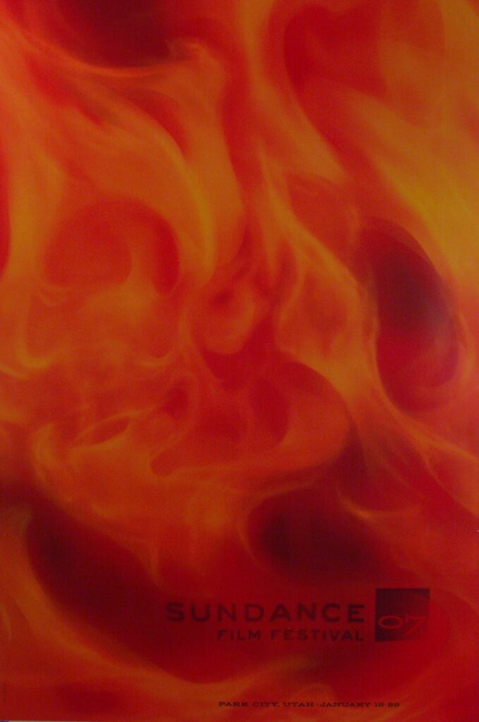 A large image of a flame, with Sundance Film Festival 07 written on it