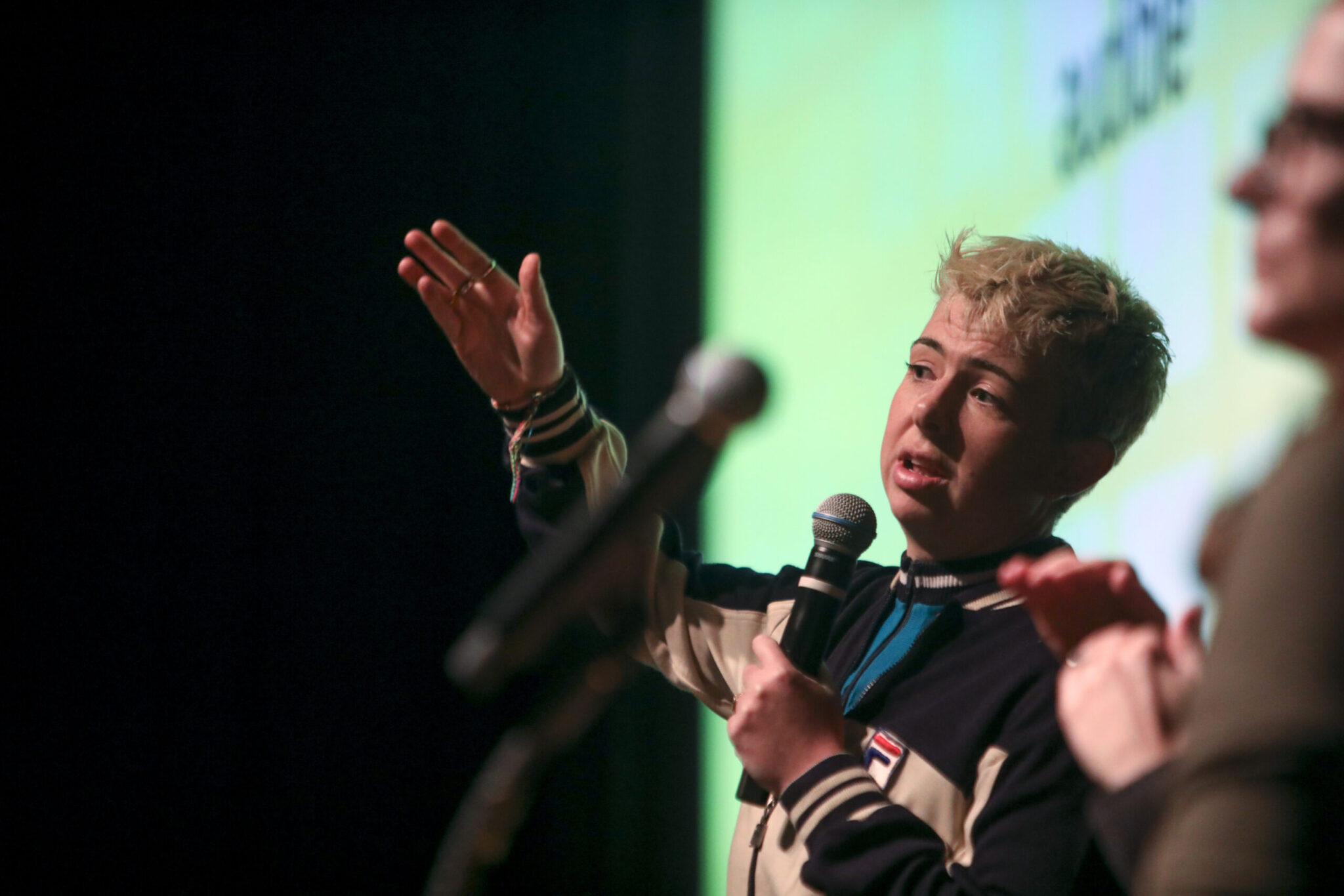 Director Molly Manning Walker speaks at the 2024 Sundance Film Festival premiere of How to Have Sex