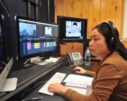 Editor Nanfu Wang edits 'People's Republic of Desire' in the studio. Photographer: Jonathan Hickerson