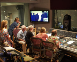 The 'Forgiveness' project team at the 2017 Music and Sound Design Lab at Skywalker Sound. Photographer: Rob Williamson