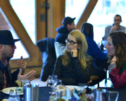 Creative advisor Navid Khonsari and artists Charlotte Stoudt and Laura Wexler discuss their project 'The Incident VR Series (Dinner Party, Eps 1).' Photographer: Jonathan Hickerson