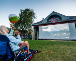 Atmosphere at the free community screening of 'Riding Giants' at City Park. Photographer: Jonathan Hickerson