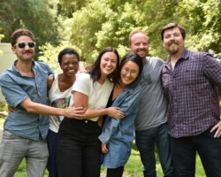 Feature Film Program fellows at the 2018 Creative Producing Lab (L-R): Jamie Goncalves, Huriyyah Muhammad, Traci Carlson, Sarah Seulki Oh, Michael Mobley, and Makena Buchanan. Photographer: Brandon Cruz