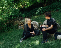 Creative advisor Kasi Lemmons and director/screenwriter Marcos Diaz Sosa discuss 'Shock Labor.' Photographer: Jen Fairchild