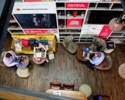 Atmosphere inside the Members Bar presented by Adobe at the 2018 Sundance Film Festival: London. Photographer: Joanne Davidson