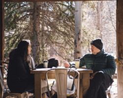 Screenwriter Beth de Araujo discusses her project 'Jospehine' with creative advisor Bill Wheeler at the 2018 January Screenwriters Lab. Photographer: Brandon Cruz