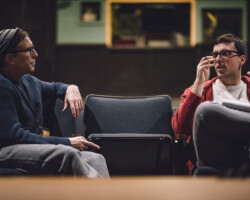 'Katie Wright' screenwriting fellow C. Wrenn Ball (Right) meets with creative advisor Richard LaGravenese. Photographer: Brandon Cruz