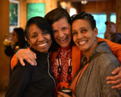 Industry mentor Diana Williams, creative advisor Kirsten Johnson, and Documentary Film Program Director Tabitha Jackson during the 2018 New Frontier Story Lab. Photographer: Brandon Cruz