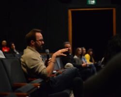 Creative advisor Saschka Unseld during the 2018 New Frontier Story Lab presentations. Photographer: Jonathan Hickerson