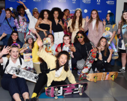 The cast of 'Skate Kitchen' with guests at the 2018 Sundance Film Festival: London. Photographer: Joanne Davidson