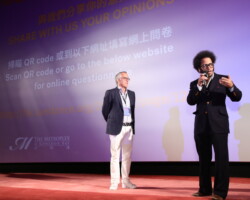 Sundance Film Festival Director John Cooper and 'Sorry to Bother You' director Boots Riley in a Q&A. Photographer: Ko Wing Kin
