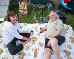 Guests bring all the essentials to a the Summer Film Series community screening of 'Brigsby Bear.' Photographer: Jonathan Hickerson
