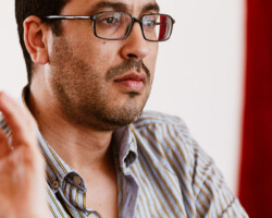 'Casablanca' playwright Kamal Khalladi during the 2018 Theatre Lab in Morocco. Photographer: Lahcen Mellal