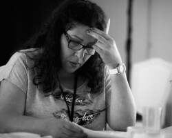 'Diary of a Chimera' playwright
Intissar Chaabani during the 2018 Theatre Lab in Morocco. Photographer: Lahcen Mellal