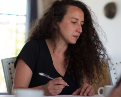 'Diary of a Chimera' director Racha Baroud during the 2018 Theatre Lab in Morocco. Photographer: Lahcen Mellal
