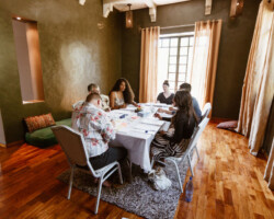 Atmosphere during a readthrough of 'Sanctuary City' at the 2018 Theatre Lab in Morocco. Photographer: Lahcen Mellal