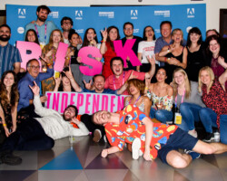Staff and volunteers celebrate at the closing night party of Sundance Film Festival London. Photographer: Joanne Davidson
