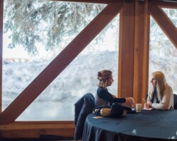 Creative advisor Elena Soarez meets with 'Wit Gesigte (Pale Faces)' screenwriting fellow Chantel Clark. Photographer: Jonathan Hickerson