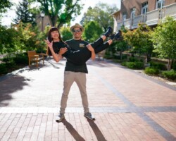 Fellows Peshawn Bread and Kyle Bell at the 2019 Native Filmmakers Lab in Santa Fe, New Mexico. Photographer: Austin Madrid