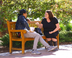 2019 Native Filmmakers Lab fellow Kyle Bell meets with Creative Advisor Sally Riley. Photographer: Babak Dowlatshahi