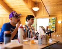 Writer Ricardo Pérez González and direcor David Mendizábal of 'Don't Eat the Mangos' at the 2019 Theatre Lab. Photographer: Jen Fairchild
