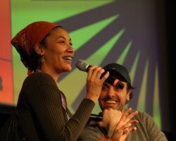 Naima Ramos-Chapman and Michael Covino attend the 'All About Shorts - Funding and Distribution presented by Kickstarter' panel. Photographer: Azikiwe Aboagye