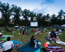 Atmosphere preceding the community screening of 'Flee' at Liberty Park during the Damn These Heels Queer Film Festival. Photographer: Jonathan Hickerson