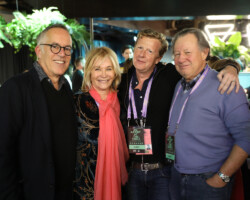 Festival director John Cooper poses with Sundance Institute trustees Nadine Schiff, Fred Rosen, and Fred Dust at An Artist at the Table, presented by IMDbPro.