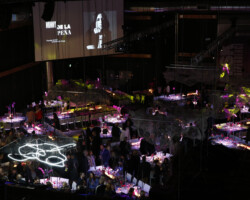 Atmosphere inside Utah Film Studios as guests arrive at An Artist at the Table. Photographer: Ryan Kobane