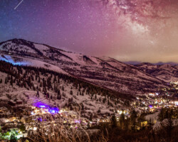 Atmosphere from an overlook of Park City the night before the Festival begins. Photographer: Mark Sagliocco/Getty Images