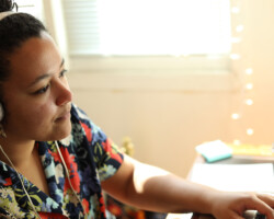 Lab fellow Amber Love participates virtually in the 2020 Art of Editing Lab.