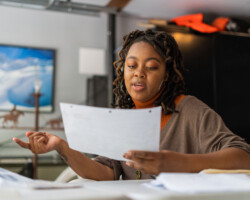 Lab fellow Zandashé Brown directs a script rehearsal for 'The Matriarch.' Photographer: Sam Emenogu Zandashe sits and reads from a document
