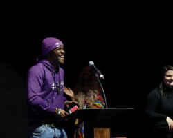Director C.J. "Fiery" Obasi wins the World Cinema Dramatic Special Jury Award: Cinematography for 'Mami Wata.' Photographer: Stephen Speckman