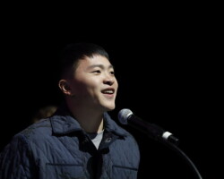 Director Shuli Huang wins the Short Film Jury Award: Nonfiction Presented by Shutterstock for 'Will You Look At Me.' Photographer: Stephen Speckman