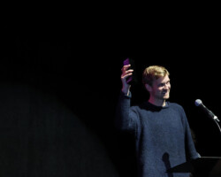 Director Luke Lorentzen wins the Directing Award: U.S. Documentary for 'A Still Small Voice.' Photographer: Stephen Speckman