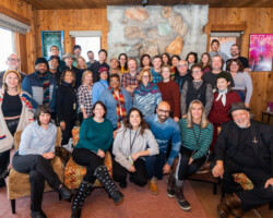 Lab fellows, creative advisors, and program team in a group shot at the 2023 January Screenwriters Lab. Photographer: Jonathan Hickerson