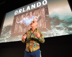 Ricardo Pérez González pitches his Episodic project ‘Orlando’ at Pitch Parlor 2023. Photographer: Oscar Moreno
