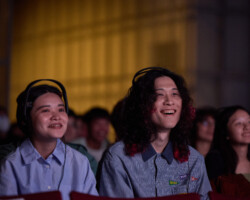Audience members take in a panel at Sundance Film Festival: Asia. Photographer: Chen You-Wei