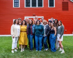 Feature Film Producers Lab fellows and staff gather together for a group photo. Photo by Lance Roth