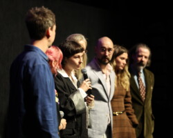 Director Paloma Schneideman responds to audience questions, alongside the film team, during the 'Big Girls Don’t Cry' Q&A. Photographer: Gabriel Mayberry