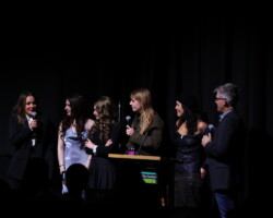 Director Molly Manners along with the film team, cast, and Festival senior programmer John Nein attend the 'Extra Geography' Q&A. Photographer: Breanna Downs