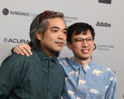 Director Rafael Manuel and producer Jeremy Chua attend the press line for 'Filipiñana.' Photographer: Gabriel Mayberry
