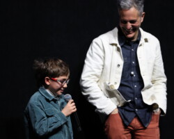 Atlas Green and director Sam Green attend 'The Oldest Person in the World' Q&A. Photographer: Sam Emenogu