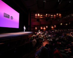 Atmosphere before a screening at the Rose Wagner Theatre in Salt Lake City during the 2026 Sundance Film Festival. Photographer: Gabriel Mayberry