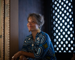 Fellow Samia Khan-Bambrah during the 2024 Building Bridges Artist Retreat. Photographer: Elyse Butler