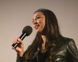 2026 Graton Fellow and 'Menil and Her Heart' director Isabella Madrigal discusses her experience before a 2026 Indigenous Film Tour screening. Photographer: Lori Eanes